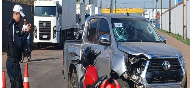 Motociclista fica gravemente ferido em acidente próximo ao Atacadão, em Porto Velho